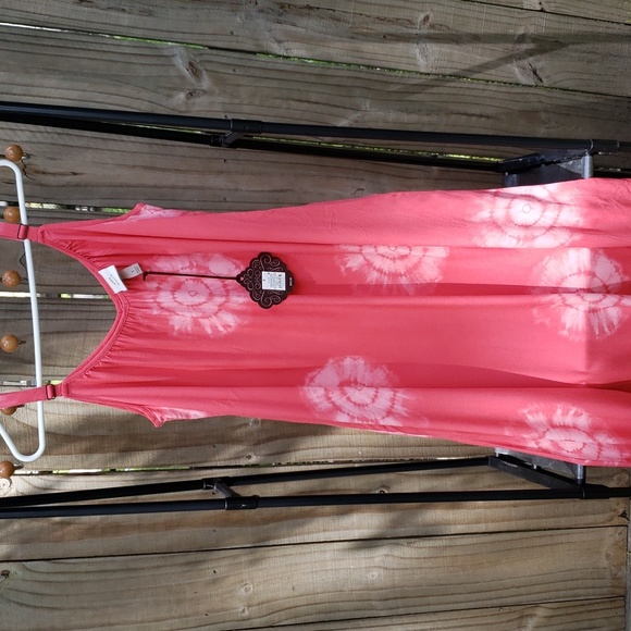BNWT Knox Rose Island Red Tie-Dye Oversized Flowy Sleeveless Maxi (S) - Picture 2 of 9